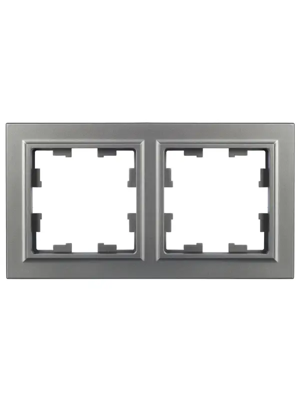 BRITE Рамка 2 поста РУ-2-БрС сталь