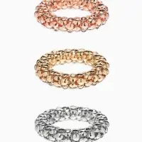 Кольцо "Стиль" (набор 3шт) плетение, тянется, цветной 1,5см