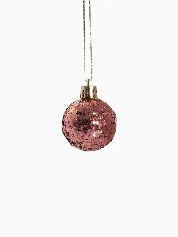 Набор украшений пластик 12 шт Набор украшений пластик 12 шт "Праздничный хоровод" 4 см, розовый