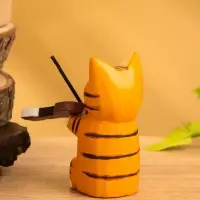 Сувенир «Кот скрипач», 3.5×8×8 см, дерево, оранжевый