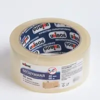 Клейкая лента бесшумная Unibob 48 мм &times; 66 м, прозрачная, 50 мкм
