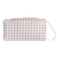 Пенал школьный Calligrata &laquo;Шотландка&raquo;, мягкий, 2 отделения, 95&times;210&times;90 мм, объёмный с откидной планкой, с ручкой, бело-чёрный