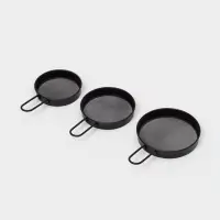 Сито с ручкой Magistro, набор 3 шт., d=8;9;10 см, нержавеющая сталь, чёрные