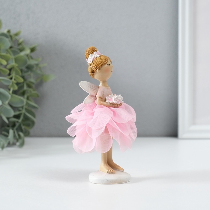 Сувенир полистоун  Сувенир полистоун "Девочка фея в цветочном платье с букетом" МИКС 8х8х13,5 см