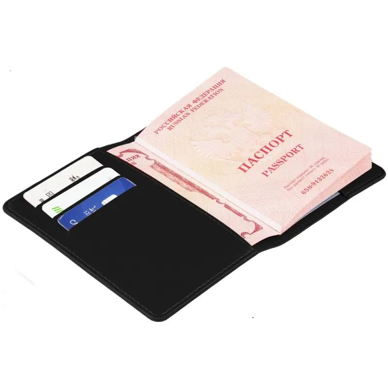 Обложка для паспорта Nebraska, черная Обложка для паспорта Nebraska, черная