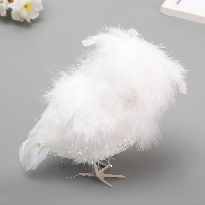 Пушистик  Пушистик "Совенок в блестках" белый 9х11х16 см