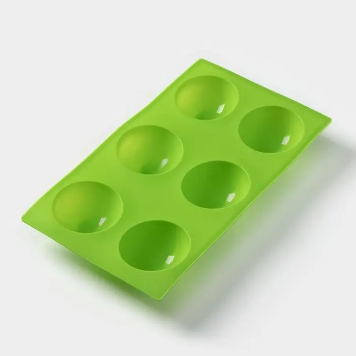 Форма для выпечки Доляна &laquo;Фигуры. Полусфера&raquo;, силикон, 27&times;18&times;3.5 см, 6 ячеек (7&times;7&times;3.5 см), МИКС