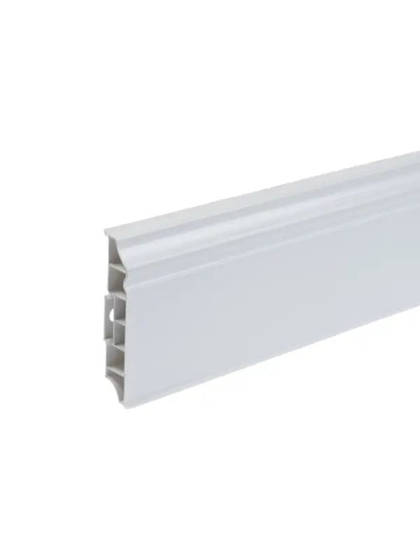 Плинтус напольный фигурный &laquo;Идеал. Дюра&raquo;, 2200&times;80 мм, цвет 001 белый