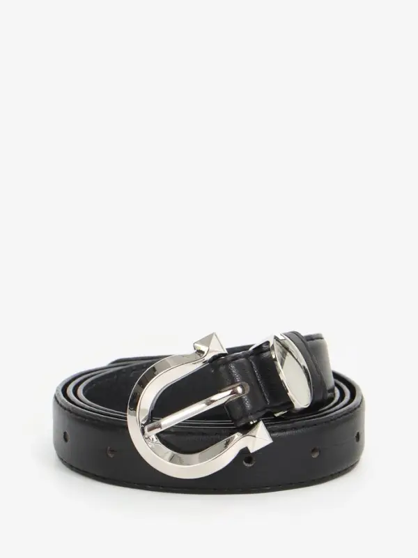 Ремень женский, 110&times;2.3 см, пряжка металл, серебристая, чёрный