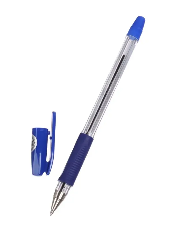 Шариковая ручка Pilot, синий стержень, узел 0.7 мм, с двумя сменными стержнями, резиновый упор
