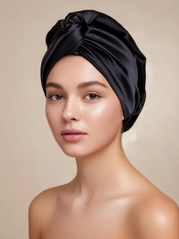 Чалма - тюрбан для волос MINAKU, 25&times;68 см, тенсель, чёрная