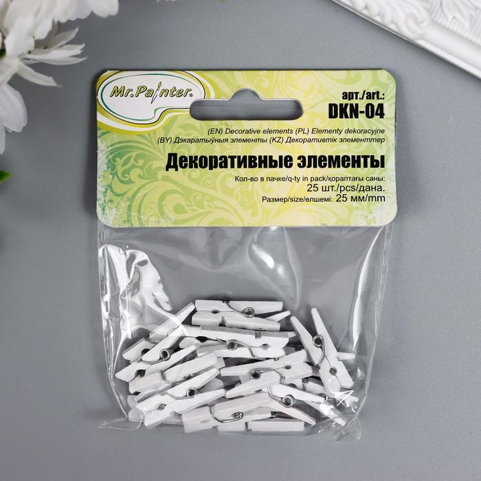Набор декоративных мини-прищепок Mr.Painter Набор декоративных мини-прищепок Mr.Painter "Белый" 25 шт