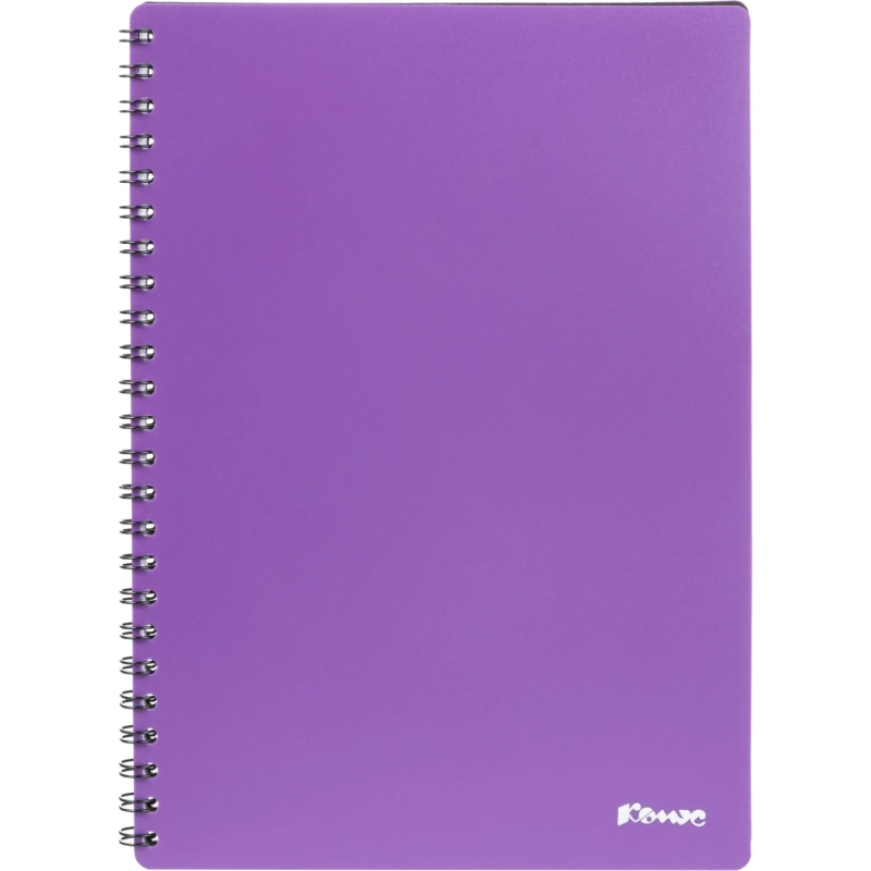 Бизнес-тетрадь Комус А5 60л, кл., обл.пластик, спираль, фиолет.Classic