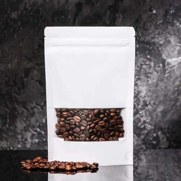 Пакет Zip-lock Крафт с прямоугольным окном, белый,14&times;22&times;4 см