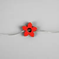 Гирлянда &laquo;Нить&raquo; 2 м роса с насадками &laquo;Цветок&raquo;, IP20, серебристая нить, 20 LED, батарейки ААх2 (нет в комплекте), свечение тёплое белое