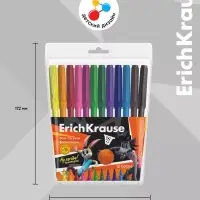 Фломастеры ErichKrause &laquo;Ну, Погоди! Каникулы&raquo;, 12 цветов, на водной основе, яркие цвета, вентилируемый колпачок
