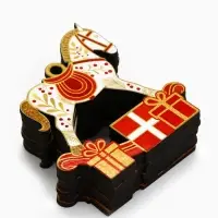 Ёлочная игрушка деревянная &laquo;Новогодний конь&raquo;, набор 10 шт.