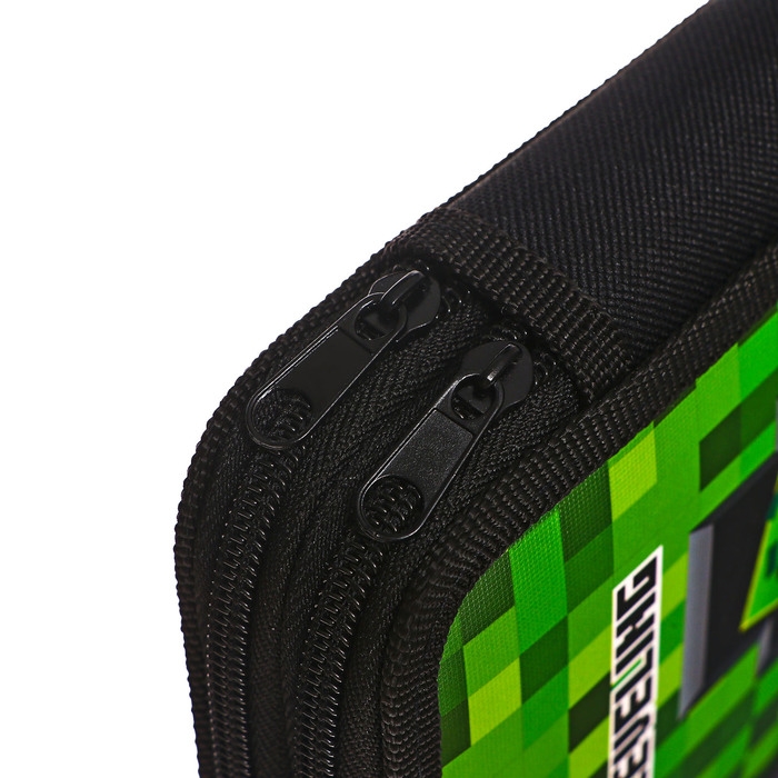 Пенал 2 секции, 125 х 205 х 40 мм, Calligrata 30П26/2  Пенал 2 секции, 125 х 205 х 40 мм, Calligrata 30П26/2 "Гейм пиксели", ламинированный картон