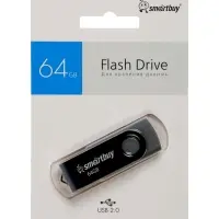 Флешка SmartBuy Twist, 64 Гб, USB 2.0, чтение до 15 Мб/с, запись до 12 Мб/с, серая