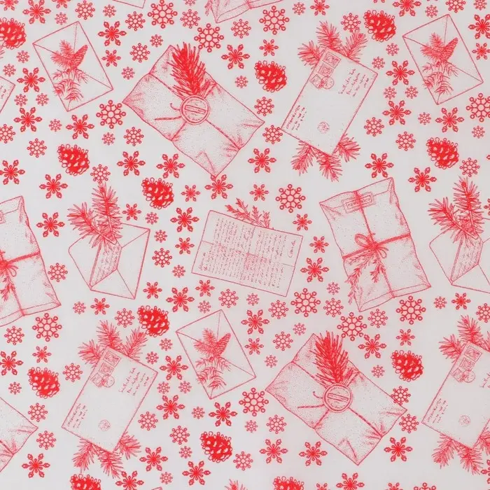 Бумага упаковочная тишью «Почта», 50 х 66 см