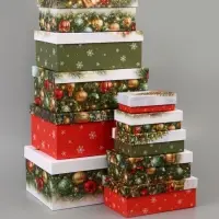 Коробка подарочная, набор 10 в 1 &laquo;Уютный Новый год&raquo;, 32.5&times;20&times;12.5 - 12&times;7&times;4 см