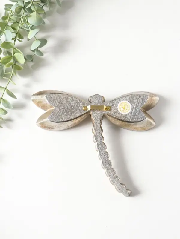 Панно настенное полистоун &laquo;Зеркальная стрекоза&raquo;, под серебро с позолотой 20&times;4&times;16.5 см