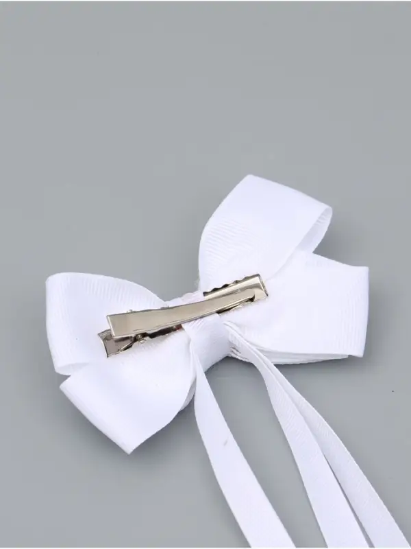 Бант для волос на заколке с лентами, цвет белый, Принцессы Бант для волос на заколке с лентами, цвет белый, Принцессы