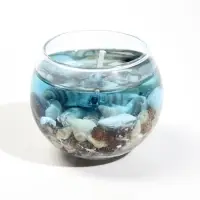 Свеча гелевая в стекле &laquo;Морской мир&raquo;, синий, 6.5&times;6.5&times;6 см, 6 ч