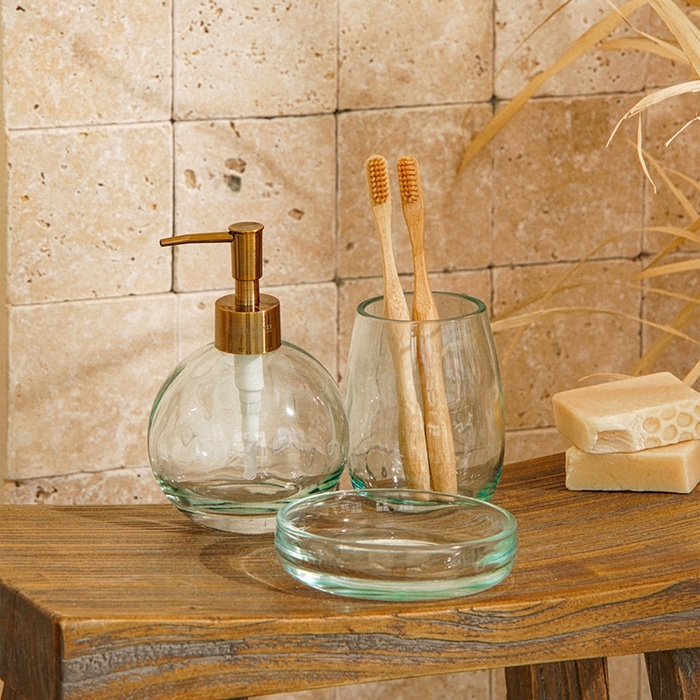 Аксессуары для ванной SL Home, 3 предмета: дозатор, мыльница, стакан Аксессуары для ванной SL Home, 3 предмета: дозатор, мыльница, стакан