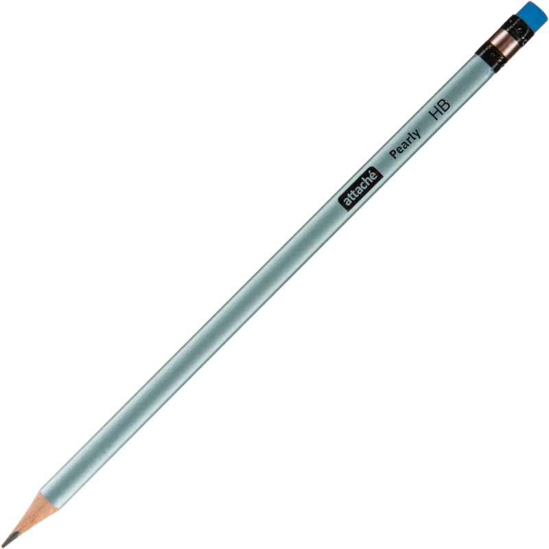 Карандаш чернографитный Attache Pearly HB, ласт, трехгр, дерево, в асс