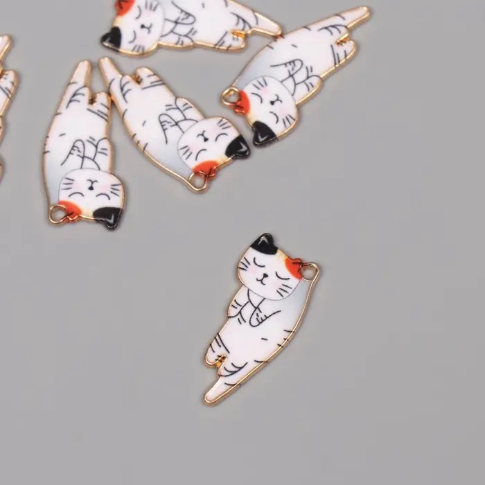 Декор для творчества металл, эмаль Декор для творчества металл, эмаль "Котик спит" 2,5х1,3 см