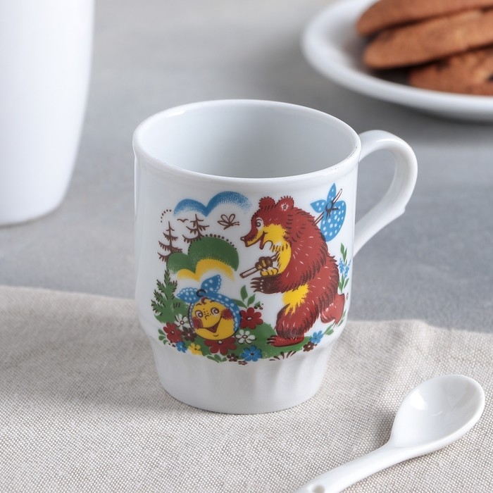 Кружка фарфоровая «Русское поле. Весёлый Колобок», 210 мл, d=7 см, рисунок МИКС Кружка фарфоровая «Русское поле. Весёлый Колобок», 210 мл, d=7 см, рисунок МИКС