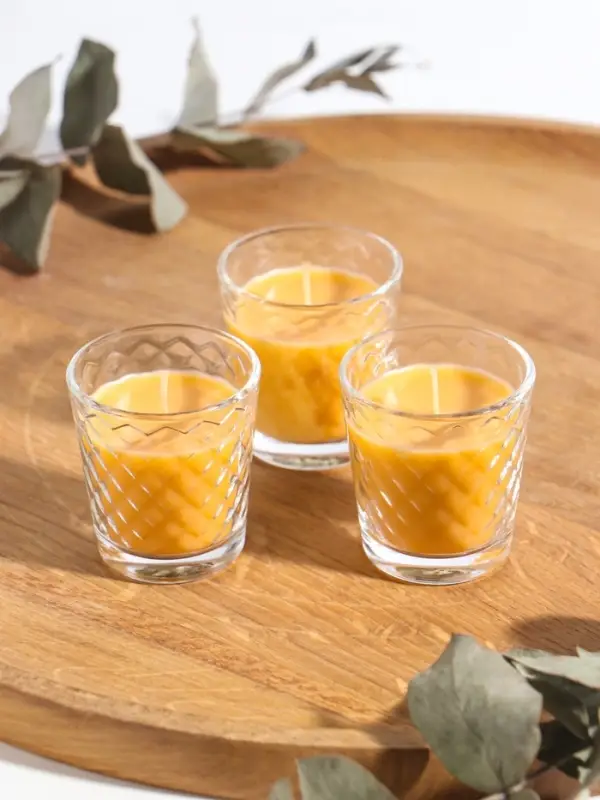 Ароматическая свеча в стакане, набор 3 шт., по 50 мл, 10 ч, 32 г, молоко-мёд