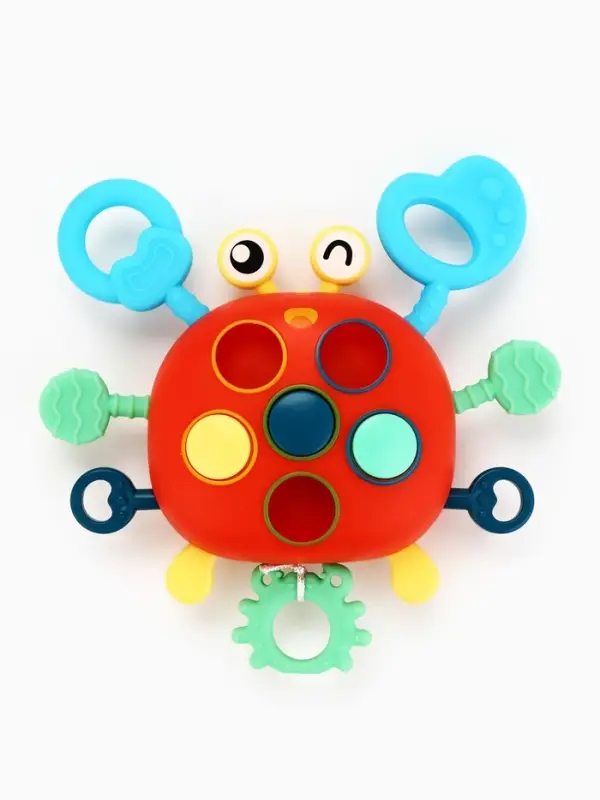 Игрушка тянучка Крошка Я &laquo;Крабик&raquo; развивающая, сенсорная, красная