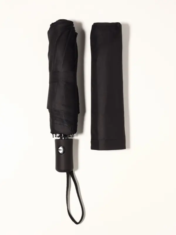 Зонт автоматический Black, 3 сложения, 8 спиц, R=48/55 см, d=96 см, чёрный