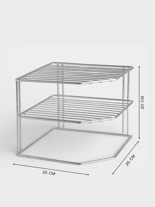 Подставка для посуды, 2 яруса, 25&times;25&times;20 см, хром