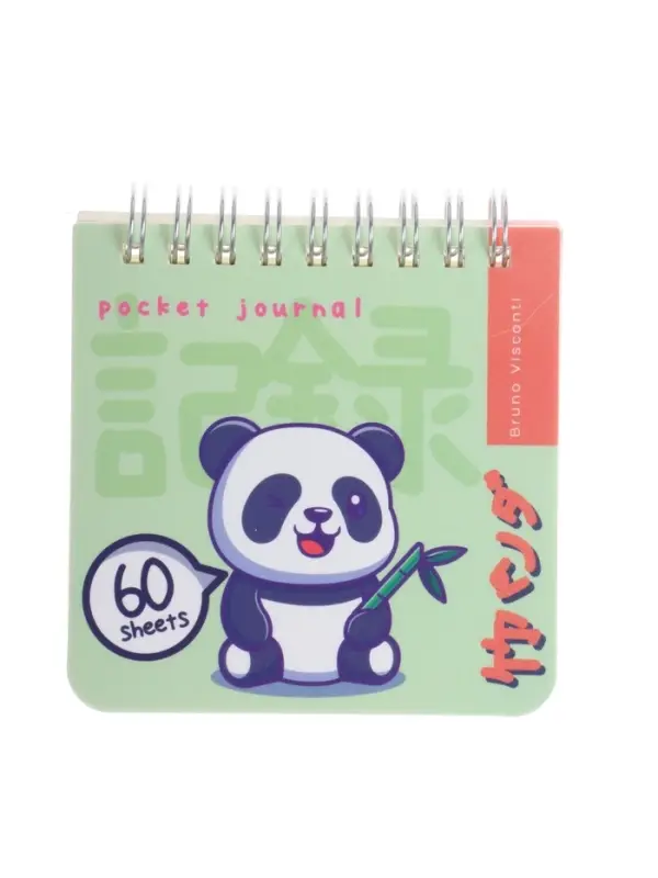 "POCKET JOURNAL" 90 х 90 мм, 60 Л, (4 ВИДA) НА ГРЕБНЕ "KAWAII ANIMALS"