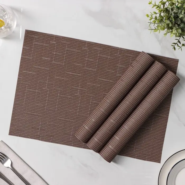 Салфетки сервировочные на стол Доляна &laquo;Шер&raquo;, 4 шт., 30&times;45 см, коричневые