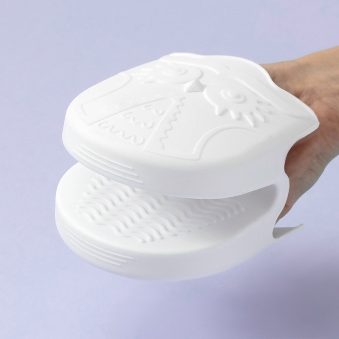 Набор прихваток для горячего  Набор прихваток для горячего "Совушка", 2 шт, 10х11х7см, цвет белый