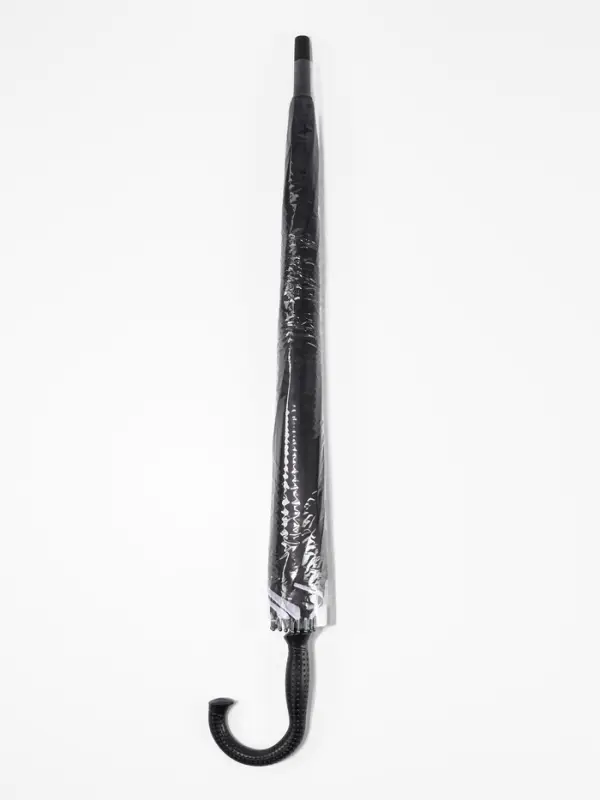 Зонт - трость полуавтоматический &laquo;Однотонный&raquo;, двухслойный, 16 спиц, R=52/60 см, d=104 см, черно-белый