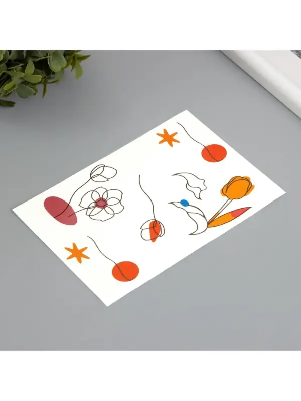Переводные тату на тело цветные &laquo;Контурный рисунок&raquo;, 10.5&times;15.2 см
