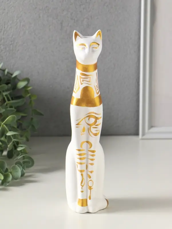 Копилка для денег &laquo;Кот Египетский&raquo;, 25 см, белый