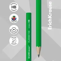 Карандаш чернографитный ErichKrause "Classic 100", HB, грифель d=2.2 мм, пластик, шестигранный, в коробке, микс