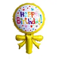 Воздушный шар фольгированный 22" «С днём рождения! Шар с бантом», фигура