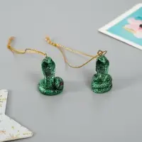Фигурка - подвеска полистоун &laquo;Кобра&raquo;, ёлочная игрушка, 2&times;2&times;4 см, МИКС