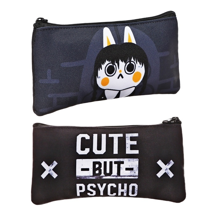 Пенал мягкий 1 отделение, 110х210, плоский, универсальный, чёрный, Seventeen Пенал мягкий 1 отделение, 110х210, плоский, универсальный, чёрный, Seventeen