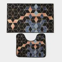 Набор ковриков для ванной и туалета Доляна &laquo;Бурлеск&raquo;, 2 шт., 50&times;80 см, 40&times;50 см