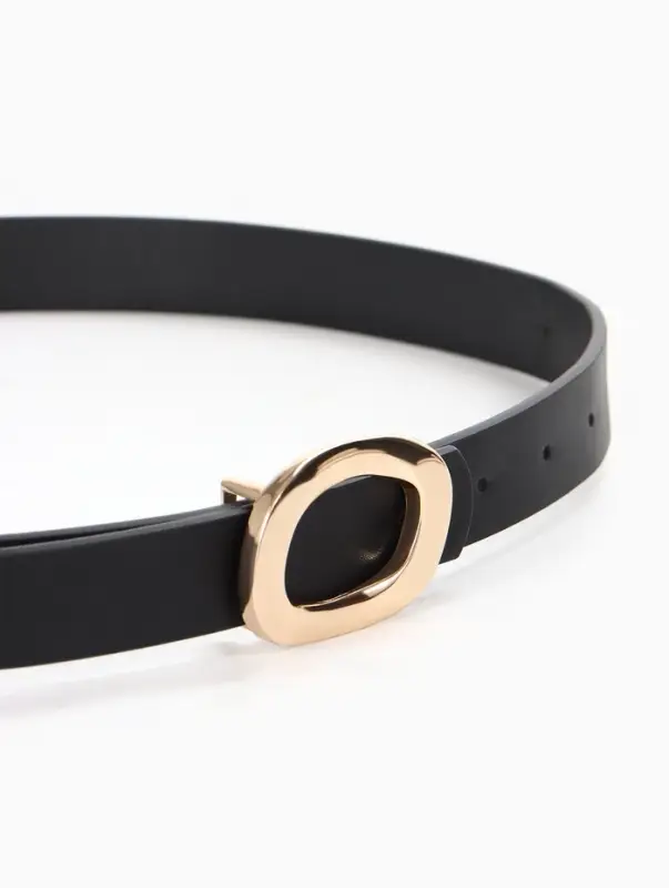 Ремень женский, гвоздик, золотистая пряжка, 2.3&times;105 см, чёрный