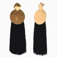 Серьги ассорти &laquo;Кисти&raquo;, хинди, чёрные в золоте, L кисти 6.5 см