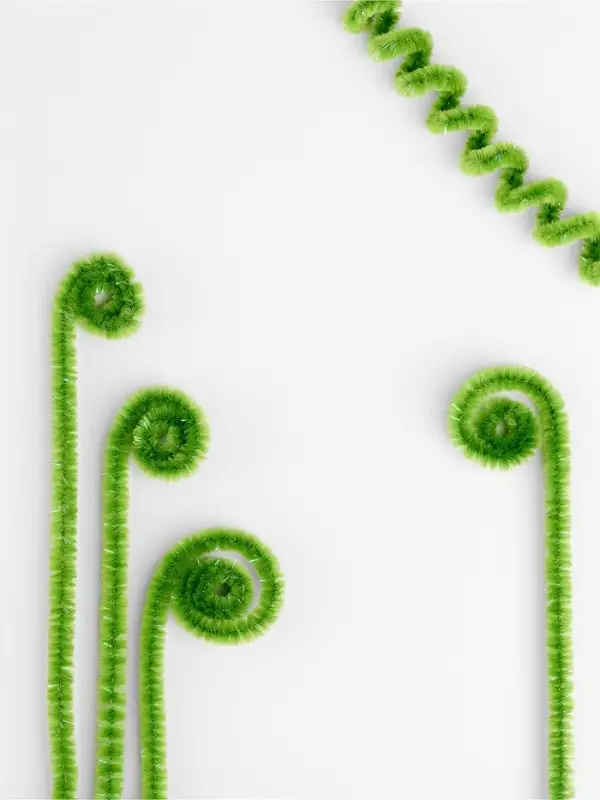 Синельная проволока, набор 50 шт., зелёная с люрексом, 30 см